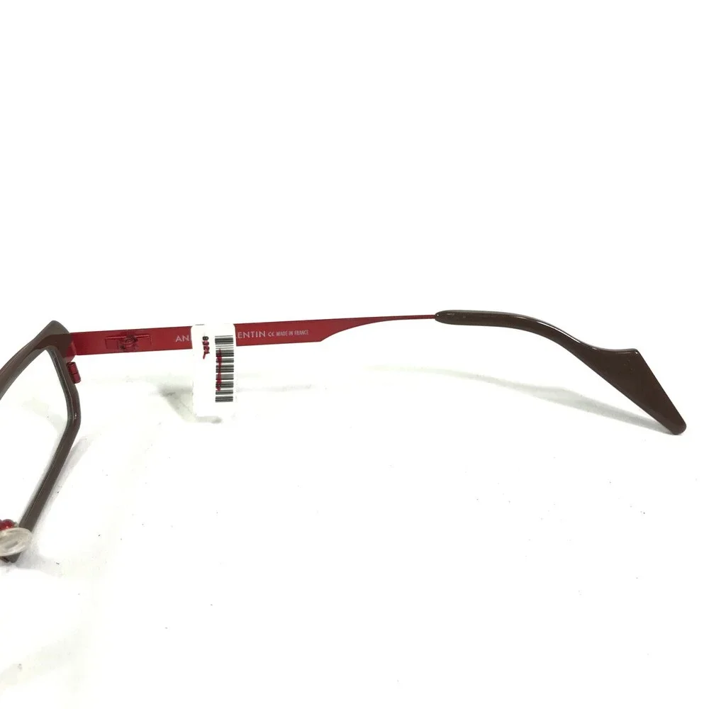 Anne et Valentin Eyeglasses Frames LED U 116 Brown Red Rectangular 45-25-135